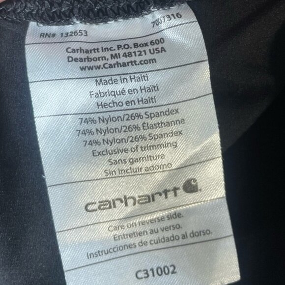 Carhartt XL Men Shirt Long Sleeve Force Modern Fit Black Athletic Work Top Light - Picture 9 of 9